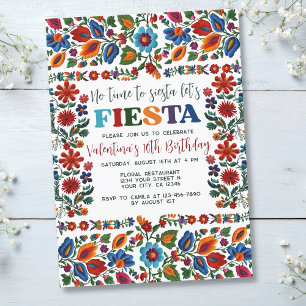 Invitación Fiesta Mexicana Arte Folclórico Embroidery Floral