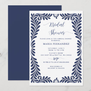 Invitación Fiesta Mexicana Azul Talavera Ducha Bridal