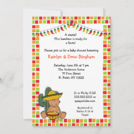 Invitación Fiesta mexicana Baby Shower invita a niño de piel