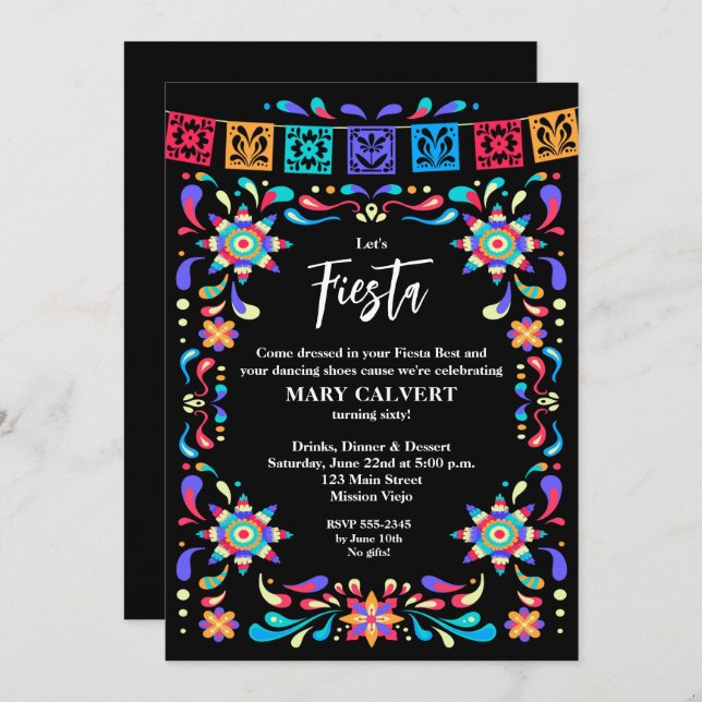 Invitación Fiesta Mexicana Cinco de Mayo (Anverso / Reverso)
