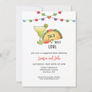 Invitación Fiesta Mexicana de Compromiso Taco Bout Lovefiest