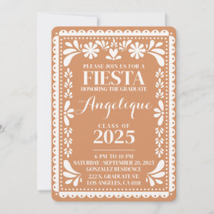 Invitación Fiesta mexicana de graduación Papel Picado 2025