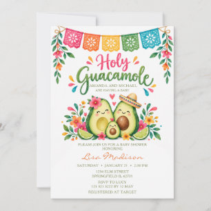 Invitación Fiesta Mexicana de Guacamole Sagrado para Baby Sho
