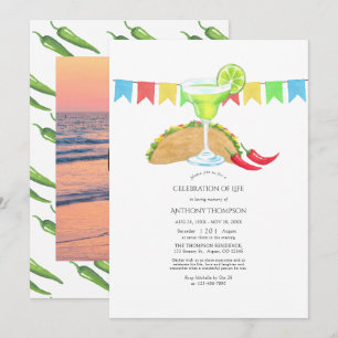 Invitación Fiesta Mexicana de Tacos Celebración de la Vida