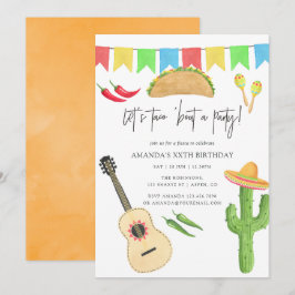 Invitación Fiesta Mexicana de tacos tema de cumpleaños