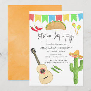 Invitación Fiesta Mexicana de tacos tema de cumpleaños