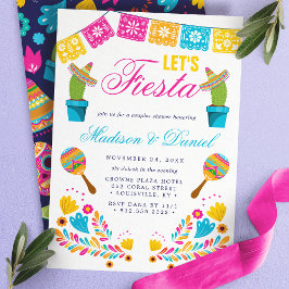 Invitación Fiesta Mexicana Floral Bodas de Parejas Duchas