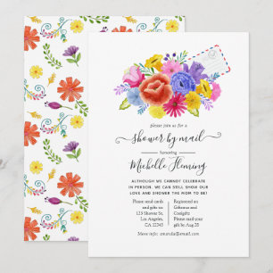 Invitación Fiesta Mexicana Floral para Baby Shower por correo
