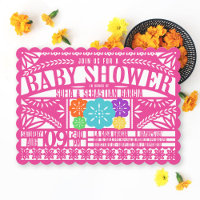 Fiesta mexicana Papel Picado Bandera PINK Baby Sho