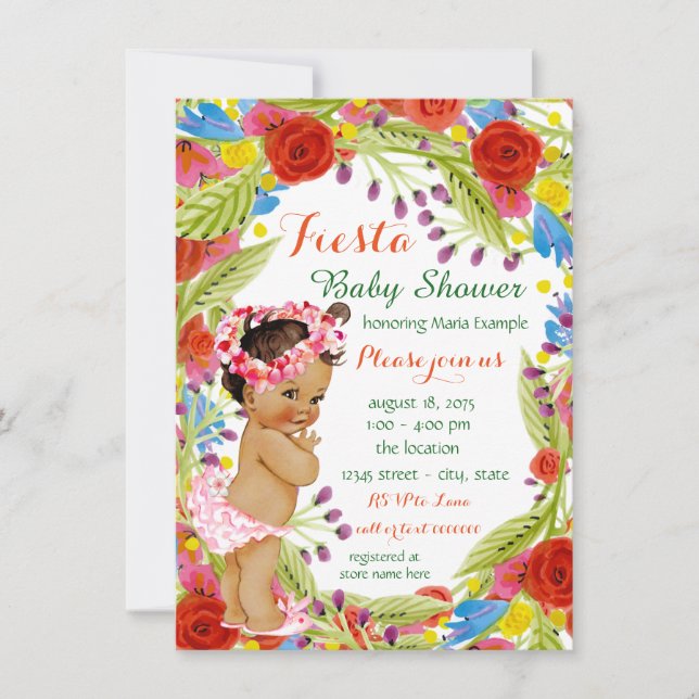 Invitación Fiesta Mexicana para Baby Shower (Anverso)