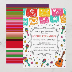 Invitación Fiesta Mexicana para Bebé sin Género