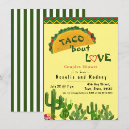 Invitación Fiesta mexicana 💃 parejas duchan taco sobre amor