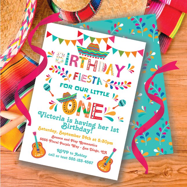 Invitación Fiesta mexicana pequeña Un primer cumpleaños (Subido por el creador)