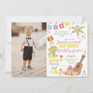 Invitación Fiesta Mexicana Pinata Taco Cumpleaños Dos Días