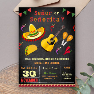 Invitación Fiesta Mexicana Revelación de Sexo Señor o Señorit