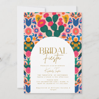 Invitación Fiesta Mexicana Rosa Floral Boda Fiesta de Regalos