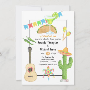Invitación Fiesta Mexicana Taco 'bout Love Ducha de Parejas