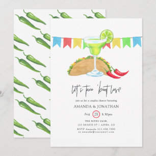 Invitación Fiesta Mexicana Taco 'bout Love Regadera de Pareja
