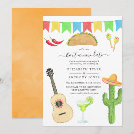 Invitación Fiesta Mexicana Taco 'bout una boda en nueva fecha