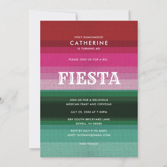 Invitación Fiesta mexicano de Fiesta (Anverso)