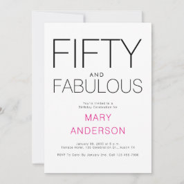 Invitación Fiesta mínima de 50 años y fabulosa