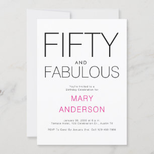 Invitación Fiesta mínima de 50 años y fabulosa