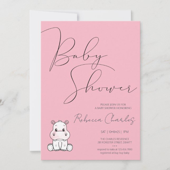 Invitación Fiesta Minimalista de Bebé (Anverso)