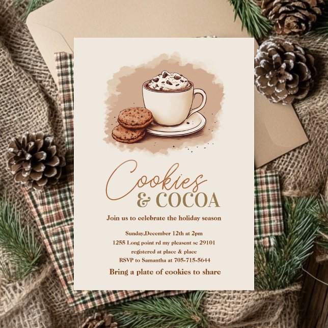 Invitación Fiesta minimalista de cookies y cacao | Festividad (Subido por el creador)