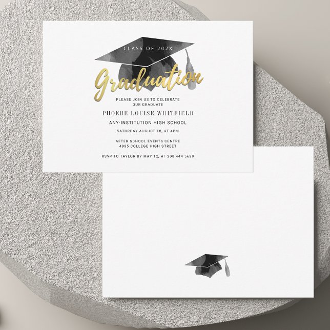 Invitación Fiesta Minimalista de Graduación 2025 (Modern Graduation 2025 Minimalist Grad Party Invitation)