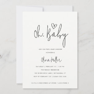 Invitación Fiesta Minimalista de Revelación de Género para Be