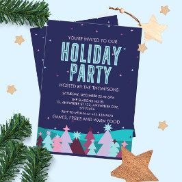 Invitación Fiesta minimalista de vacaciones de invierno de Pi