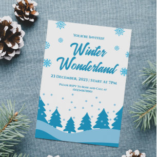 Invitación Fiesta minimalista de Winter Wonderland