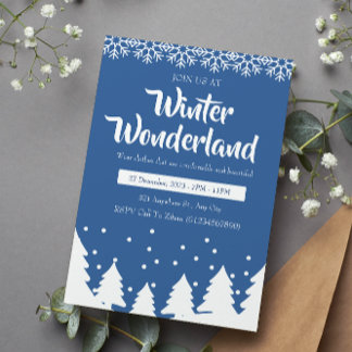 Invitación Fiesta minimalista de Winter Wonderland