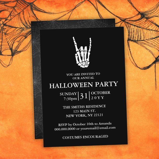 Invitación Fiesta minimalista elegante de Halloween para adul (Minimal Elegant Adult Halloween Party Invitation
)