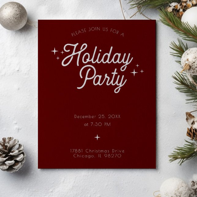 Invitación Fiesta Minimalista marrón rojo moderno (Subido por el creador)