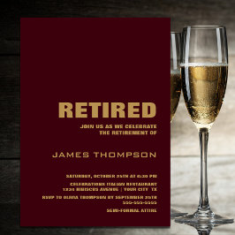 Invitación Fiesta Minimalista moderno de retiro de oro de Bor