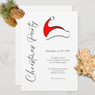 Invitación Fiesta Minimalista moderno de Santa Navidades