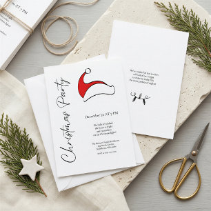 Invitación Fiesta Minimalista moderno de Santa Navidades