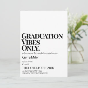 Invitación Fiesta minimalista 'Sólo vibraciones de graduación