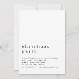 Invitación Fiesta mínimo de Navidades blancos negros