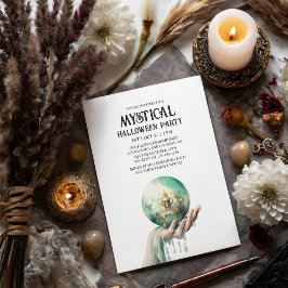 Invitación Fiesta Mint Halloween de la Fortuna de Crystal Bal