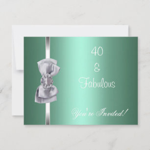 Invitación Fiesta Mint Plata Arco Fabuloso 40