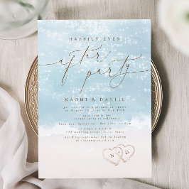 Invitación Fiesta Modern Script Sand Hearts Felices Para Siem