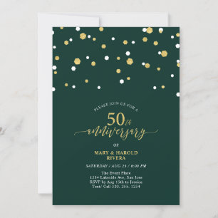 Invitación Fiesta moderna de aniversario de bodas de oro y ve