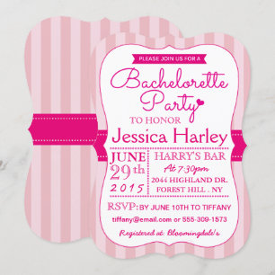 Invitación Fiesta moderna de bachillerato rosado