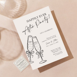 Invitación Fiesta Moderna de Champagne Felices para Siempre