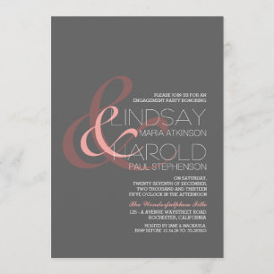 Invitación fiesta moderna de compromiso y de comunicación