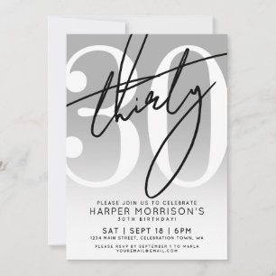 Invitación Fiesta moderna de cumpleaños 30