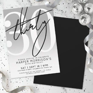 Invitación Fiesta moderna de cumpleaños 30