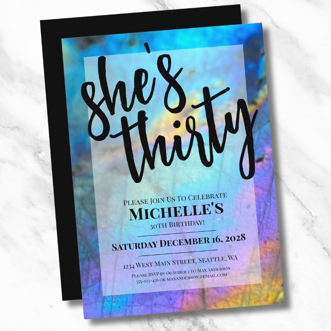 Invitación Fiesta Moderna de Cumpleaños 30 (Stylish Colorful Modern 30th Birthday Invitation)